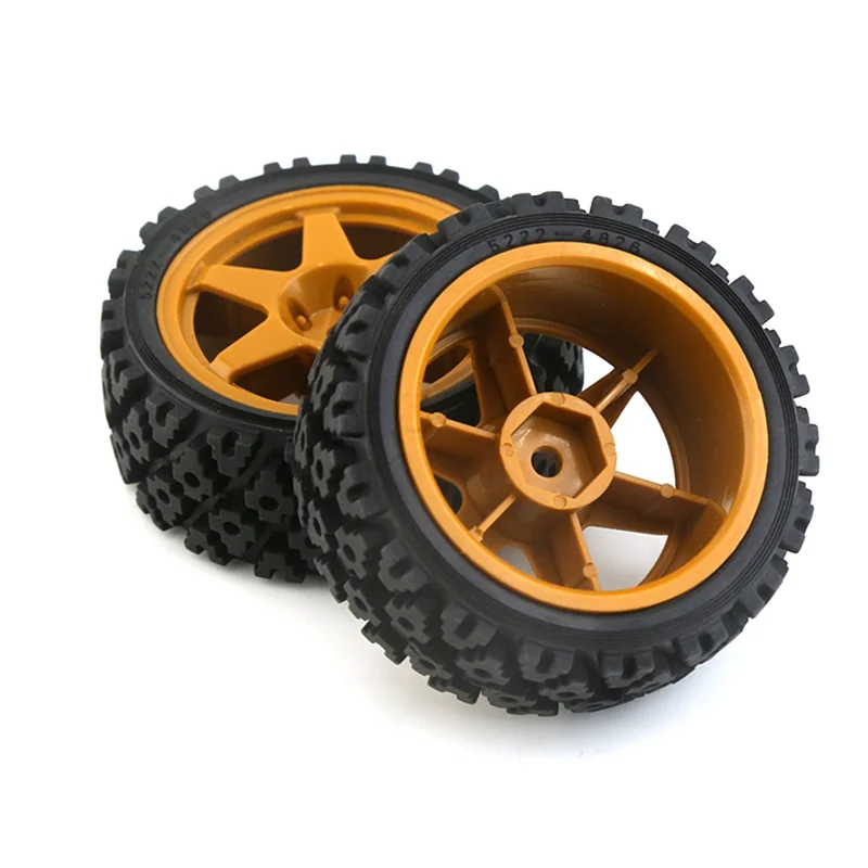 A63T-4Pcs neumático de goma de 70Mm para Tamiya XV01 XV02 TA06 TT01 TT02 PTG-2 1/10 RC Rally Racing Car reemplazo actualización Par