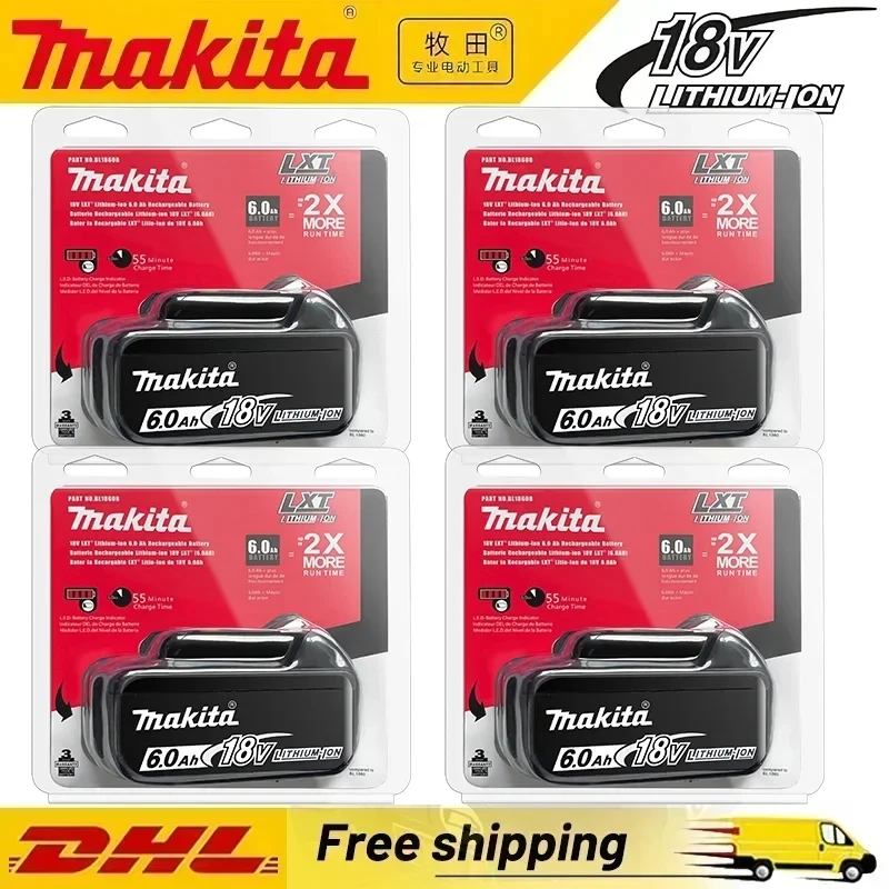 Makita 18V 6.0Ah Battery Original Lithium Ion Rechargeable Battery 18V 6000mAh Replacement Battery BL1860 BL1850 BL1820B BL1860B