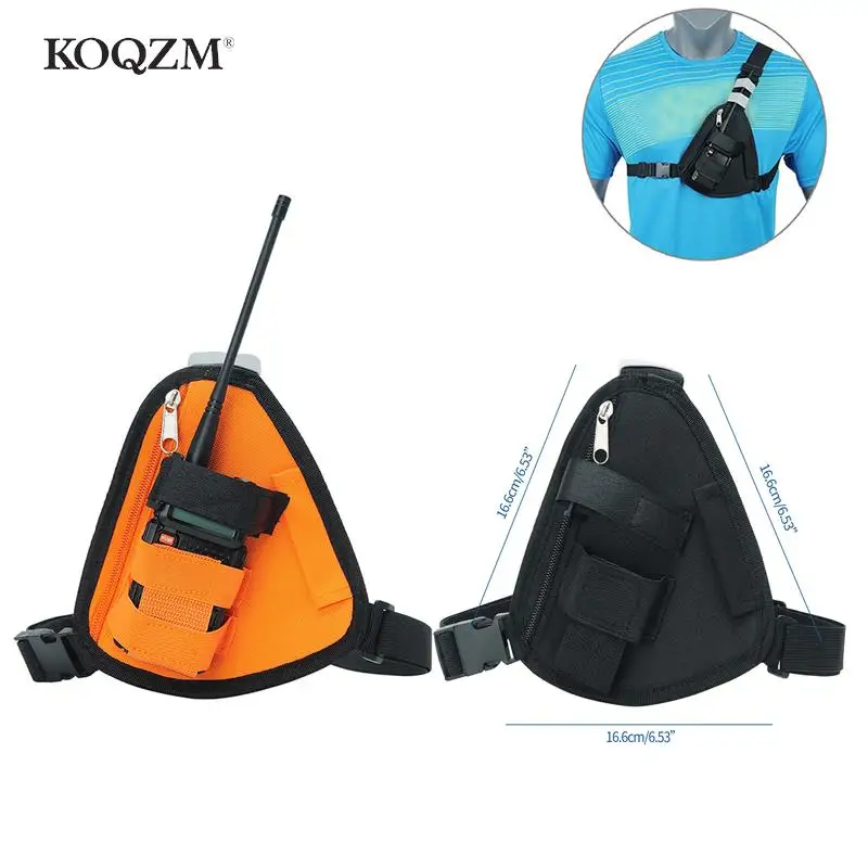 

Universal Walkie Talkie Accessories Adjustable Radio Harness Bag Front Pack Triangle Chest Bag Pouch Holster Carry Case Bag