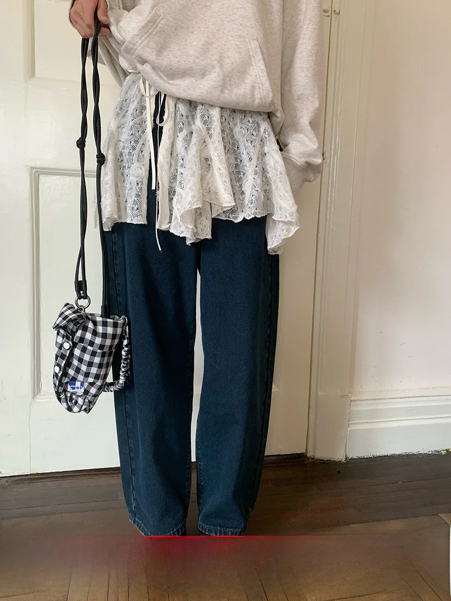 

Джинсы с высокой талией, утягивающие, с эффектом потертости, повседневные, женские, осенние, модные, больших размеров, удобные, китайский бренд