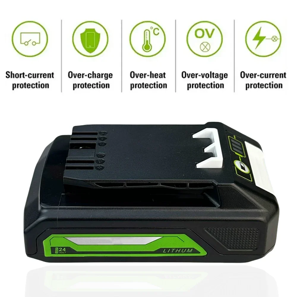 For Greenworks 24V 4.0Ah Lithium Battery for Greenworks 24V 48V Tools MO24B410 MO48L4211 HT24B210 21342
