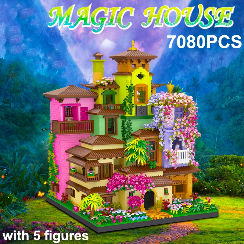 

7080PCS Magic Castle Sakura House Building Blocks Countryside Villa City Street View Assemble Mini Bricks Toys Gifts For Kids
