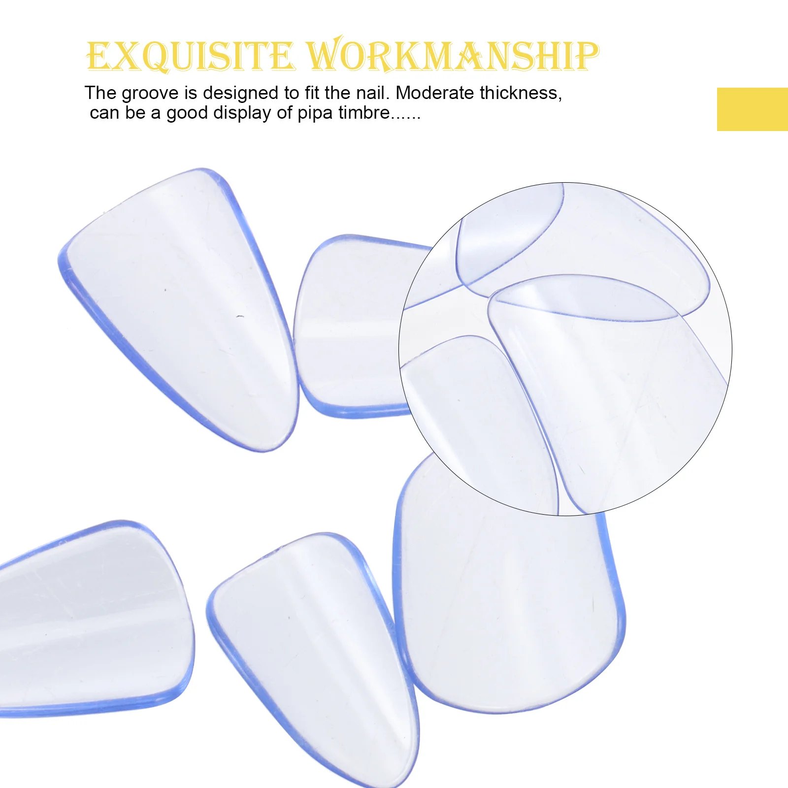 

5pcs Premium Pc Pipa Nails Sky- Durable Finger Nail Protectors For Guzheng Lute Pipa Accessories