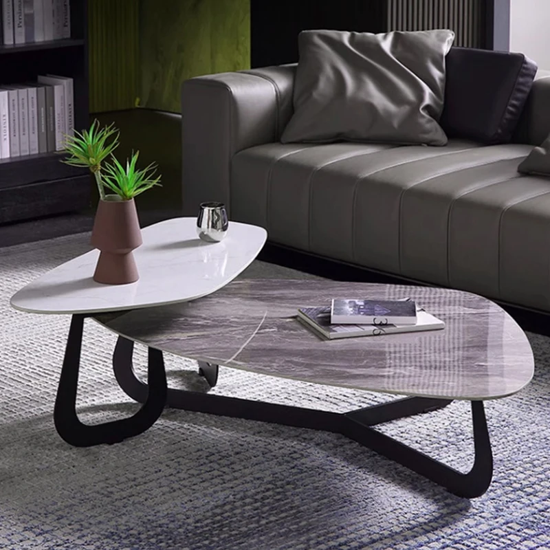 طقم طاولة قهوة إيطالية بسيطة من لوحة الصخور، طاولات شاي إبداعية حديثة وبسيطة، أثاث منزلي فاخر عالي الجودة FYCT