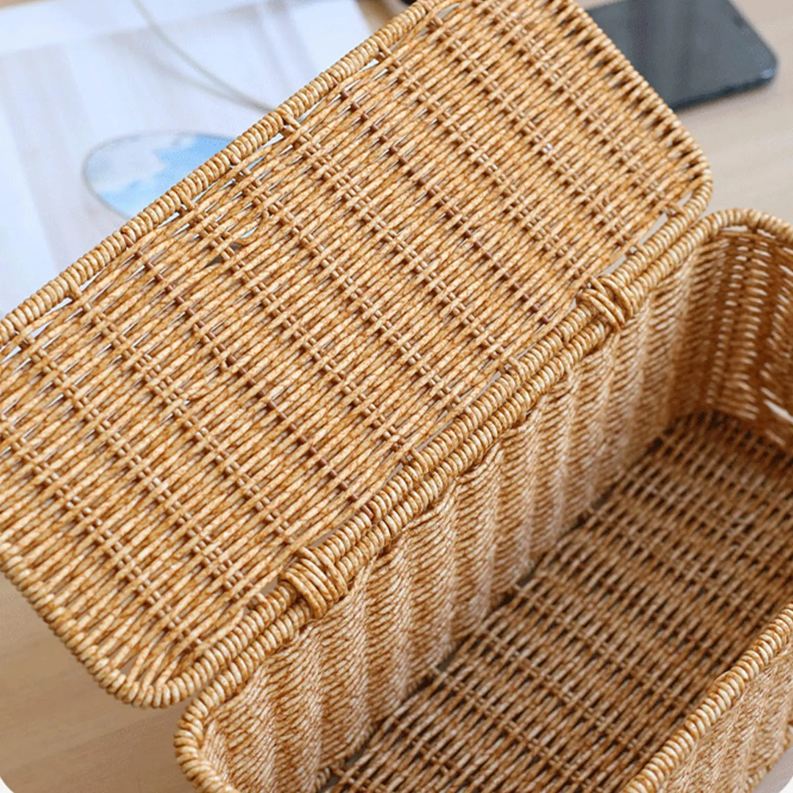 تقليد الروطان منظم الكابلات صندوق مكتب عمل مقبس الشاحن خط الشبكة تخزين فتح فتحات الحبال صندوق مخفي