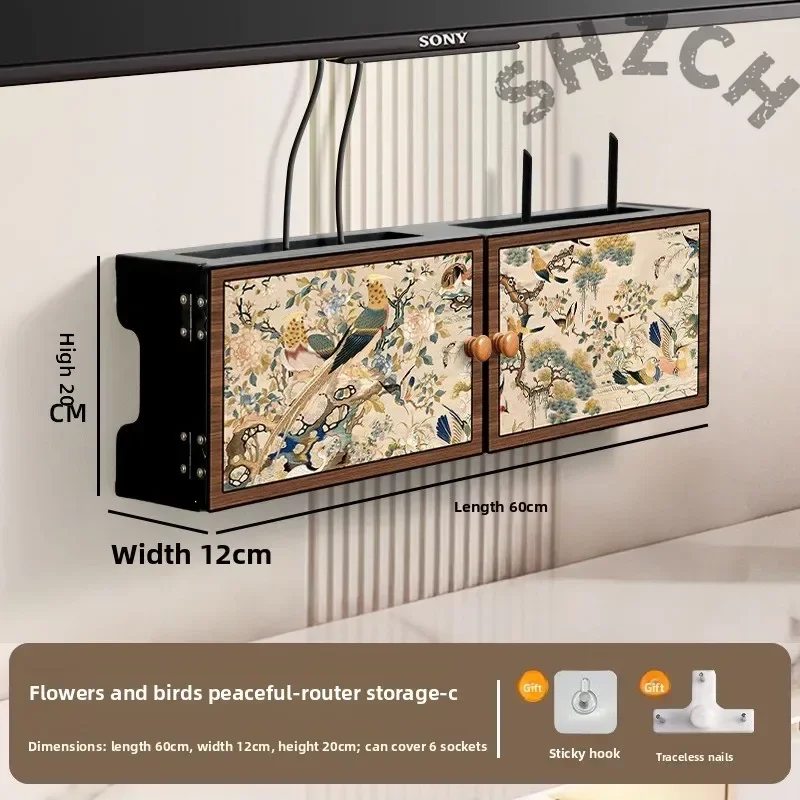 No-Drill Wall-Mount Router Organizer with Swing Door, Eco-Friendly Cable & Device Storage for Home Office view 5
