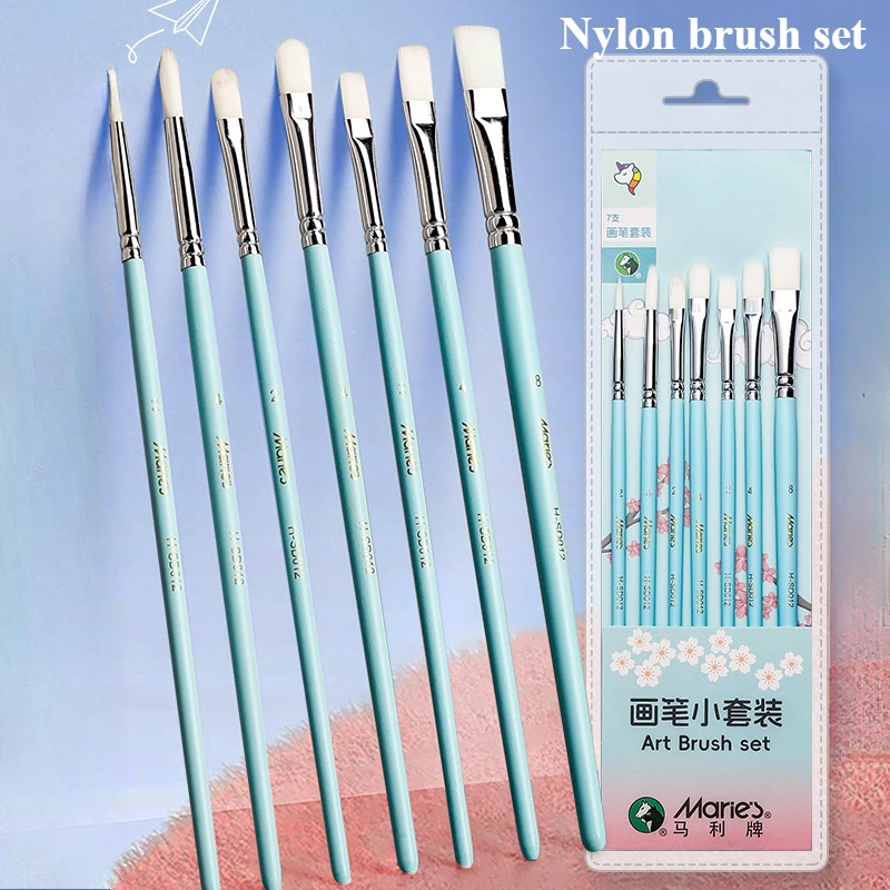 3pcs/5pcs Acrylic Gouache Watercolor Nylon Brush Set Good Water Absorption and Easy To Clean for Hand-painted Stroke