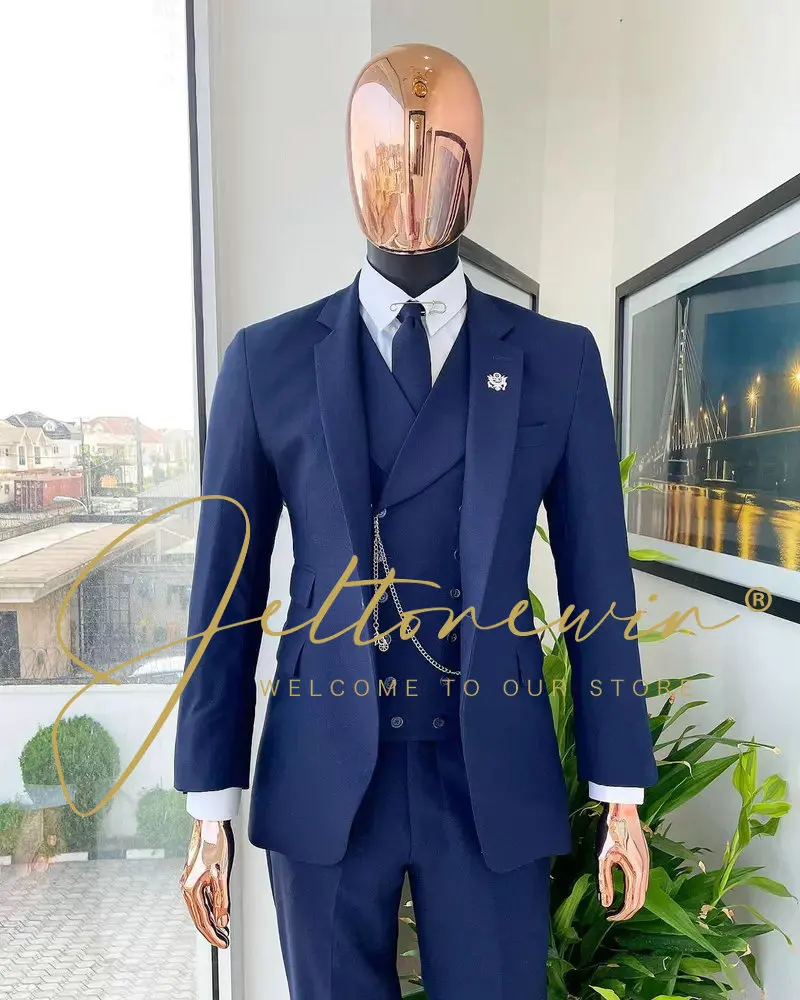 

Classic Lapel Pockets Men Suits Wedding Groom Suits Costume Homme 3 Piece Man Suits For Groom Wedding Suits For Men