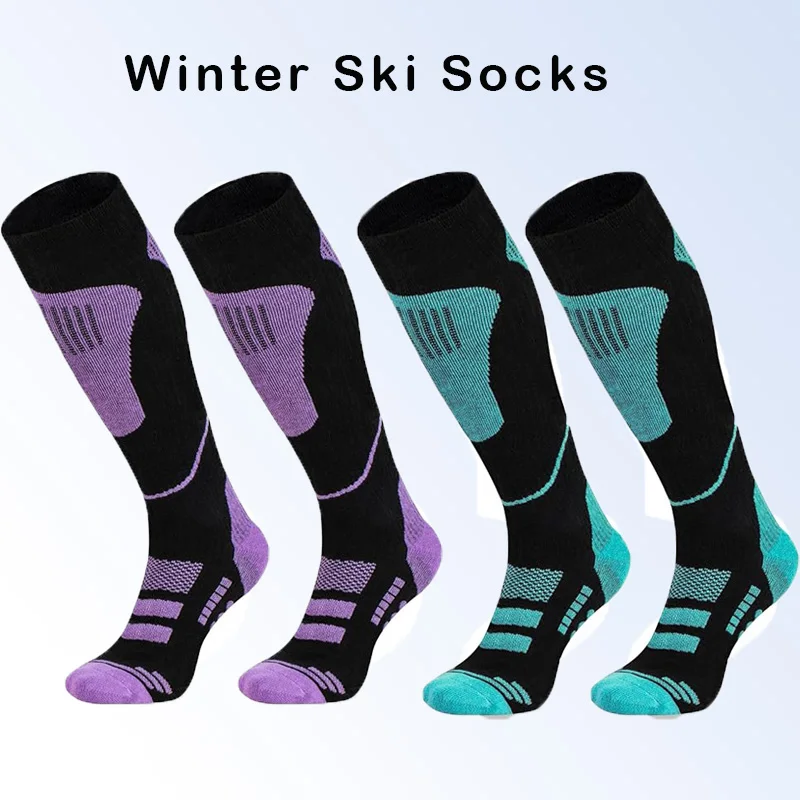 

Towel Bottom Ski Socks With Winter Performance And Warm Knee Pads Suitable For Snowboarding Hiking Cold Weather Snow Hunting