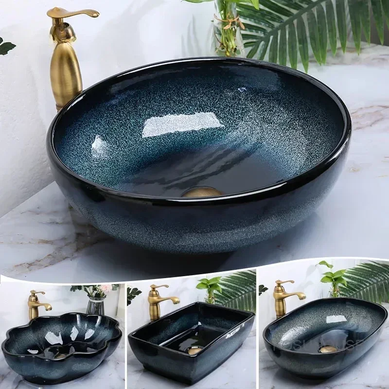 Reliable Hotel Villa Ceramic Bathroom Sinks Simple Single Basin Creative Bedroom Washbasins Small-size Washing Sink Household
