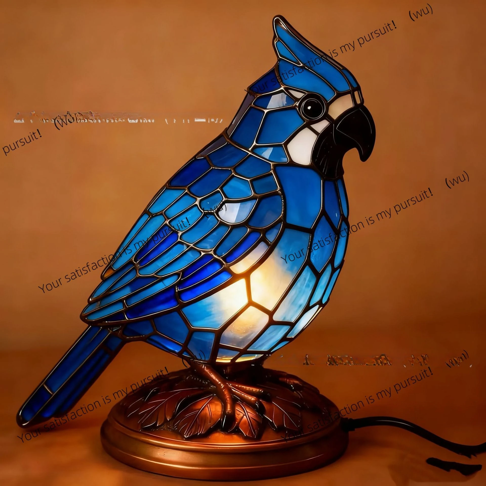 European night light Tiffany various styles of lamps and lanterns Lighting study creative parrot bird small table lamp