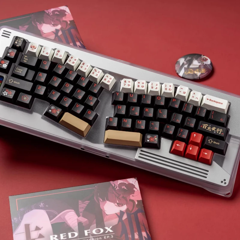 

TUTKEYS AC Red Fox Theme Keycaps Set PBT Cherry Profile Custom Original Handmade Keycaps for Mechanical Keyboard Accessories