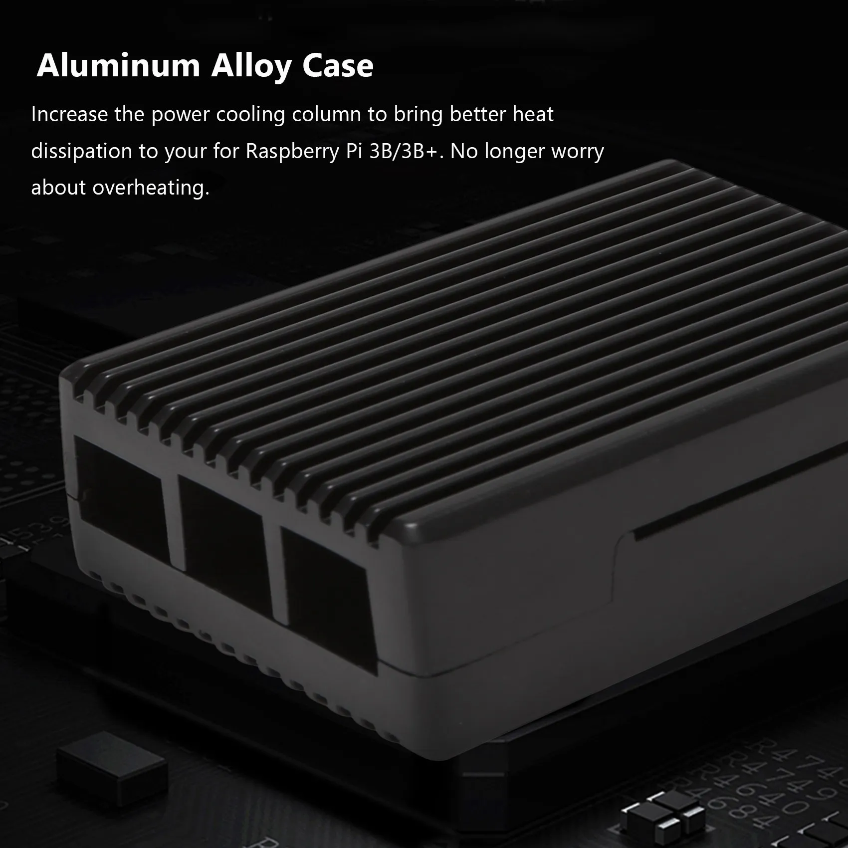 3 Model B Aluminum Alloy Case Passive Cooling Shell Metal Enclosure Heat Dissipation for Raspberry Pi