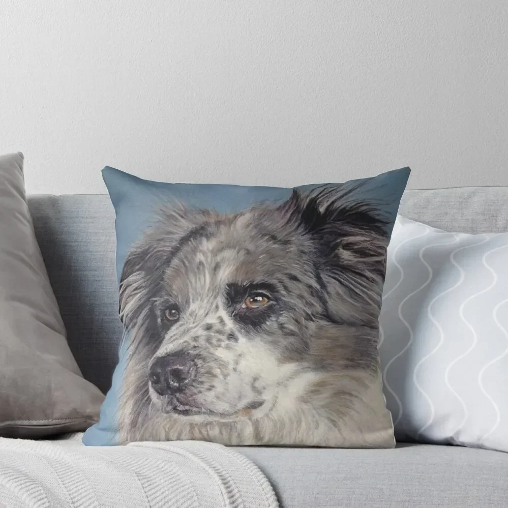 

Blue Merle Border Collie art. Throw Pillow Throw Pillow Ornamental Pillow Sofa Cover