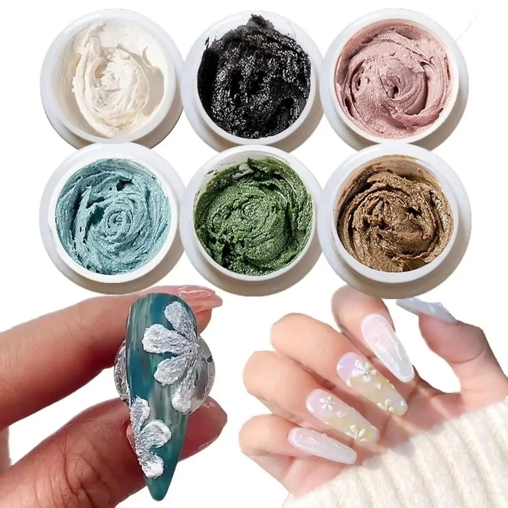 DIY Flowers Painting 3D Modeling Gel Micro Carved No Need Top Coat Plaster Effect Glue DIY Manicure Solid 5D Sculpture