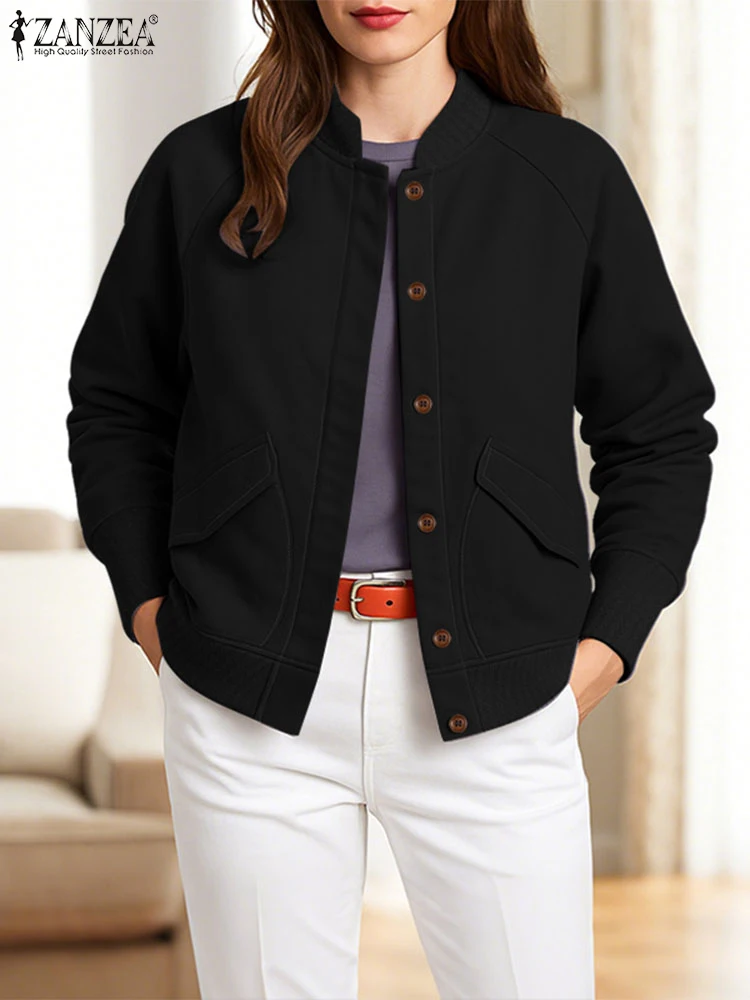 سترات نسائية عصرية لخريف 2025 من ZANZEA معاطف محبوكة متينة بأكمام طويلة ملابس خارجية غير رسمية للعمل ملابس خروج نسائية Chaqueta