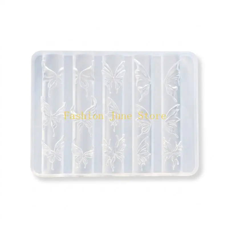 N5KA Professional Grade Transparent Resin Mold With Intricate Butterfly Detailing Manicure Mould For Creative Accessories