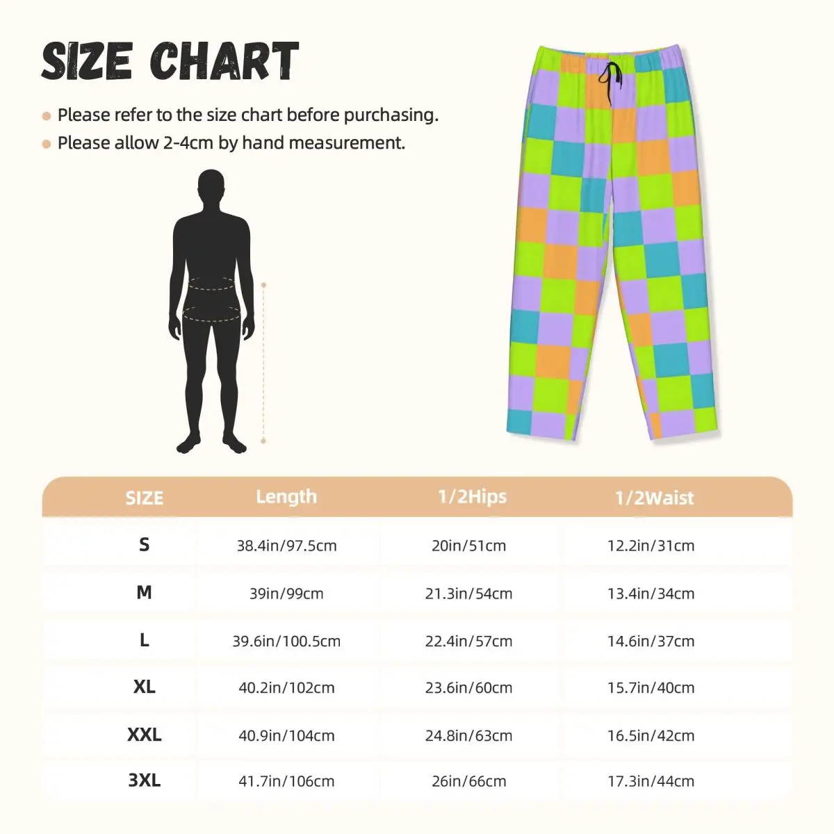 مخصص طباعة مدقق بيجامة السراويل النساء الملونة طباعة ملابس النوم قيعان مع جيوب #5