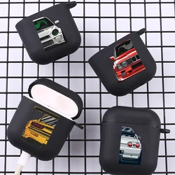 Japan JDM Sports Car Earphone Case for Apple Airpods 1 2 3 Pro 2 Bluetooth Headset Cases for Air Pods Earphone Box Black Cover