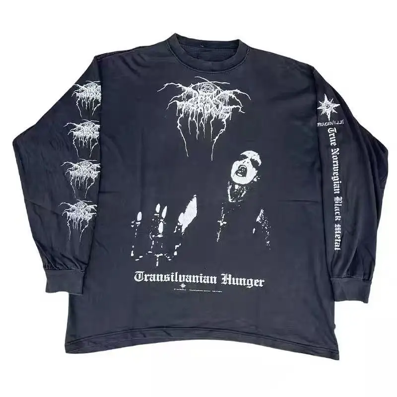 

Harajuku Повседневная осенняя футболка с длинным рукавом для мужчин и женщин Y2K в стиле хип-хоп с графическим принтом Футболка Готические топы Уличная одежда ropa hombre