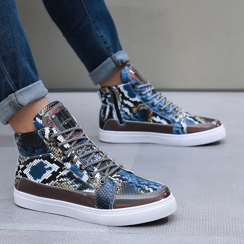 Tendência Golden Men Sapatilhas Designer Confortável Casual Skate Sapatos Homens Streetwear High Top Vulcanizar Sapatos dos homens Zapatillas Hombre