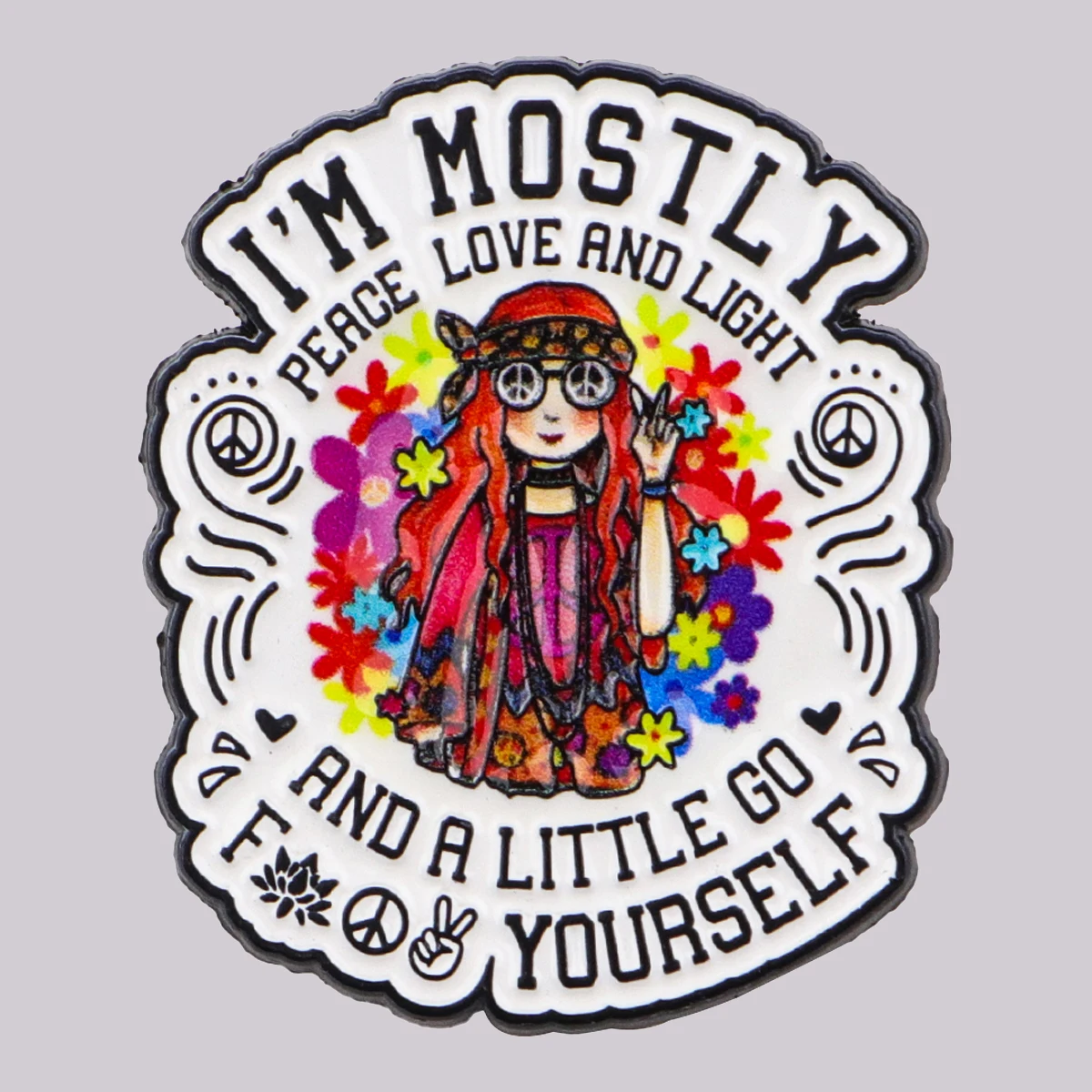 PEACE LOVE Enamel Pins Cartoon Girl Brooches Badge Quotes Lapel Pins for Backpacks Clothes Decoration Fashion Jewelry Gifts
