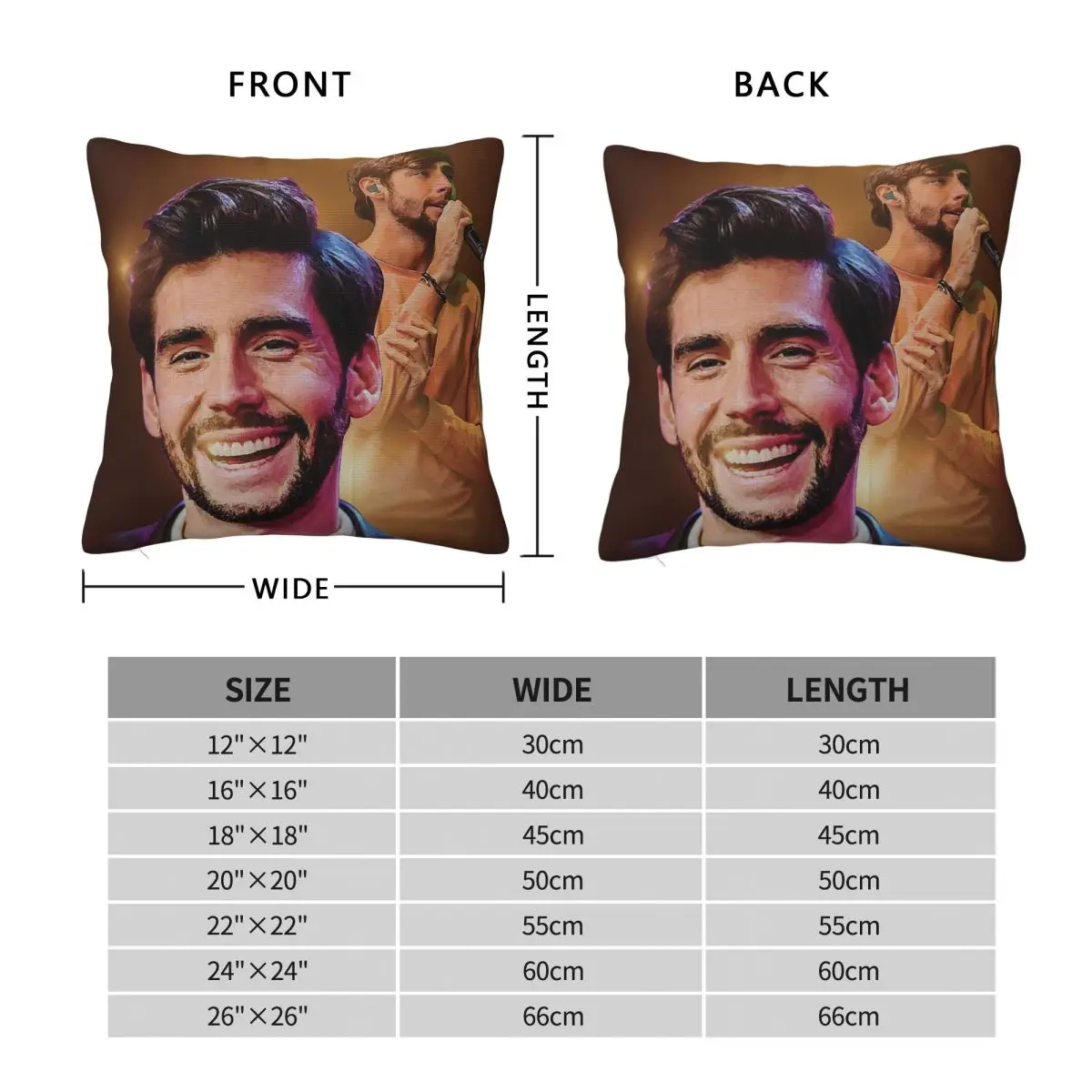 Alvaro Soler Singer Color Square Pillowcase Polyester Linen Velvet Pattern Zip Decor Pillow Case Bed Cushion Cover 45x45