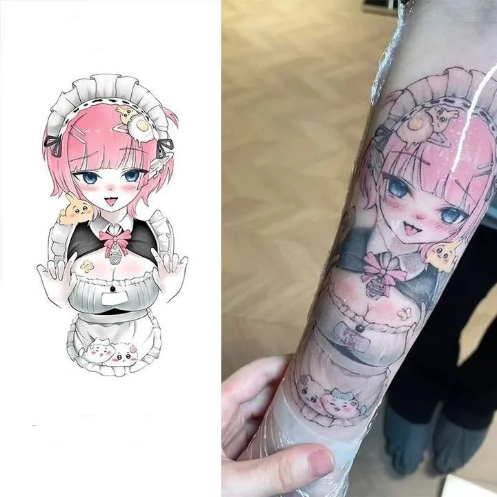 

Anime Puella Magi Madoka Magica Temporary Tattoos Durable Lifelike Cartoon Realistic Body Art Waterproof Fake Tattoo Sticker