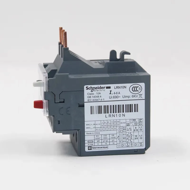 EasyPact D3N LRN Thermal Overload Relay LRN12N 5.5~8A LRN14N 7~10A Suitable contactor: LC1N09-38