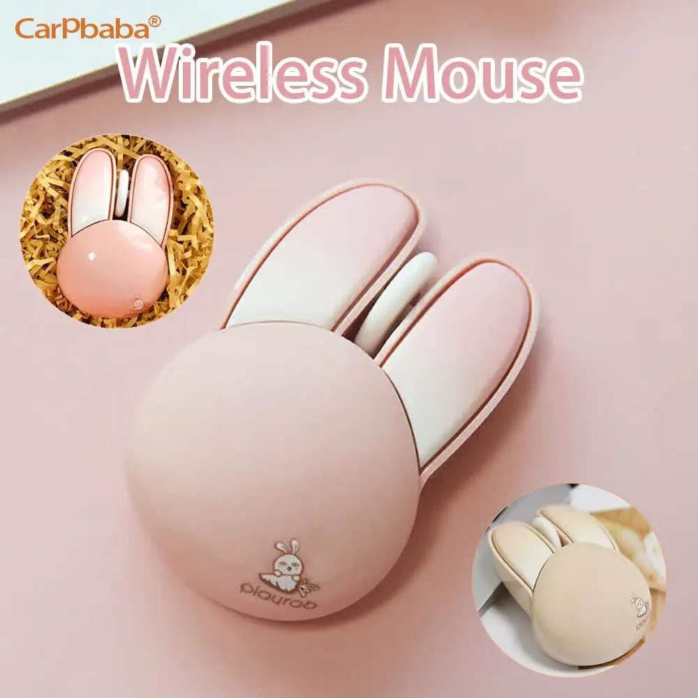 Pink Cute Bunny Wireless Mouse High-Design 2.4G Bluetooth Plug & Play Compatible With Office Laptops & Desktops For Girl