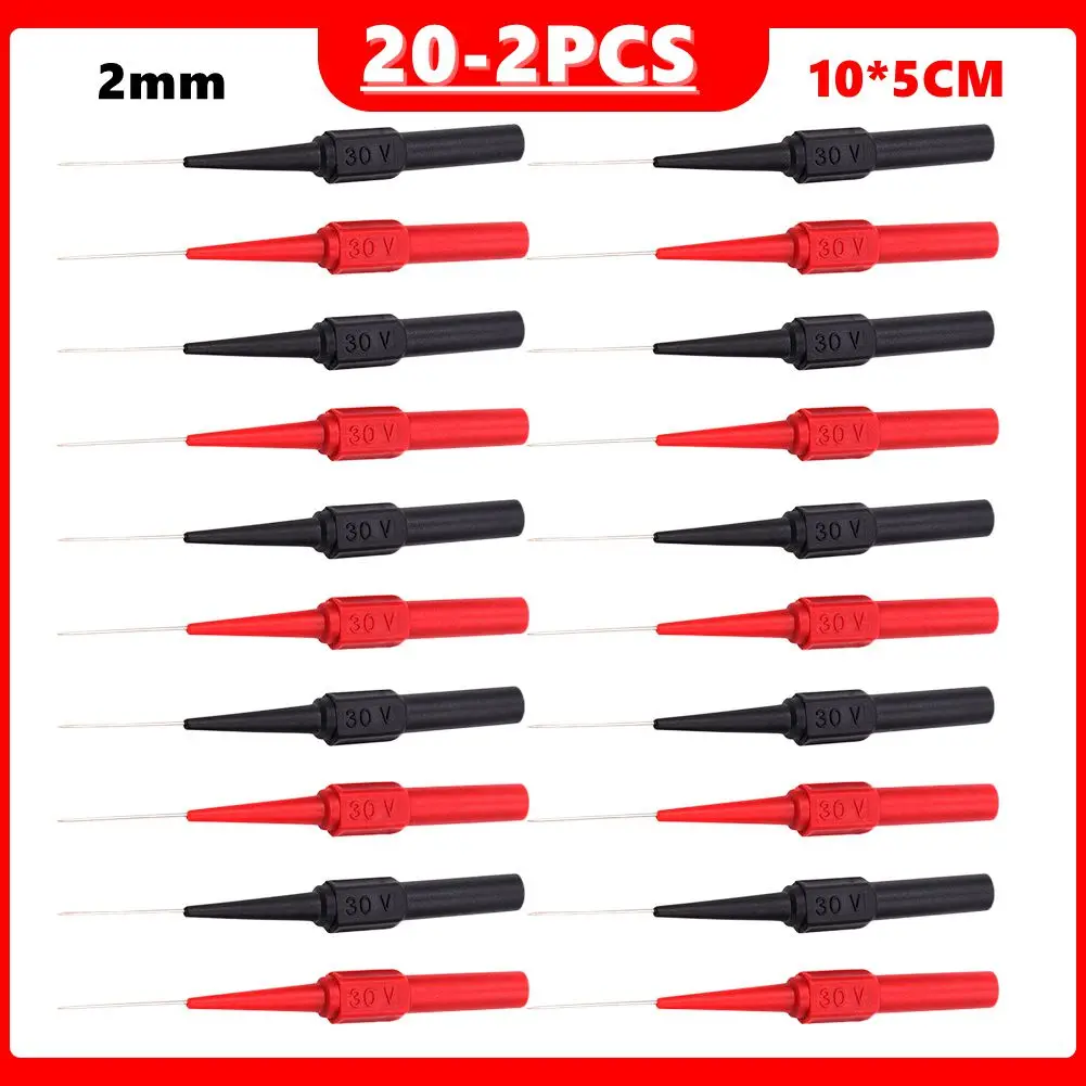 20-2pcs 2mm Diagnostic Tools Multimeter Test Lead Extention Back Piercing Needle Tip Probes Autotools Automotive Kit Machine