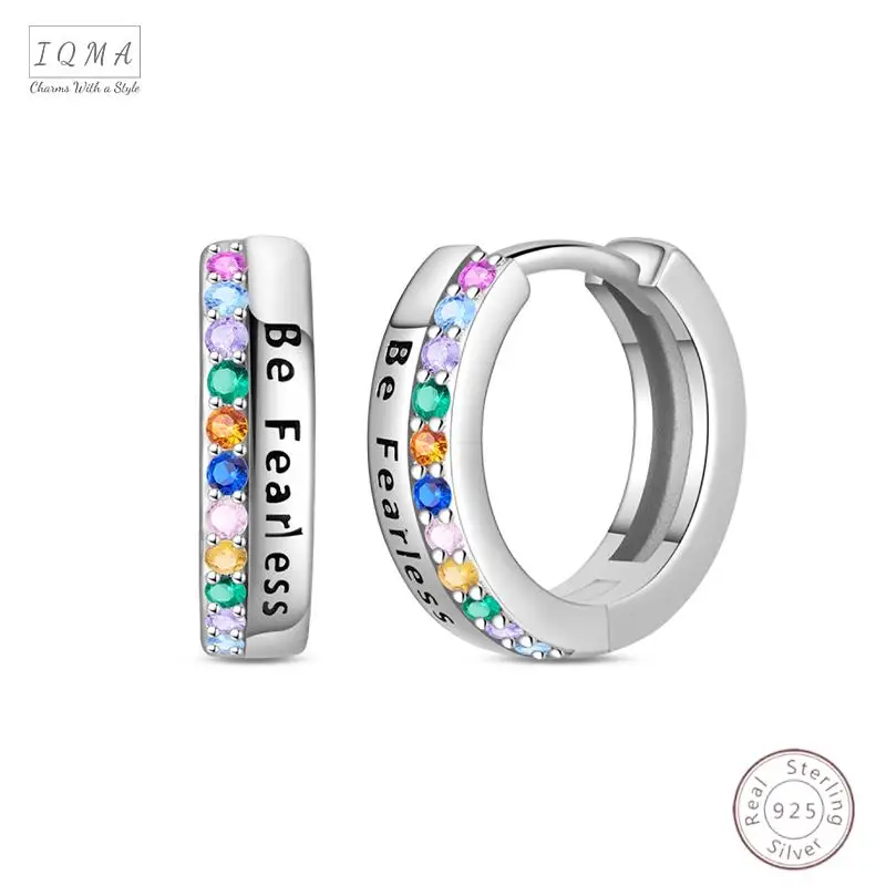 

Совершенно новые серьги-кольца из стерлингового серебра 925 пробы с кристаллами циркона для женщин и девочек, модные ювелирные изделия, подарок