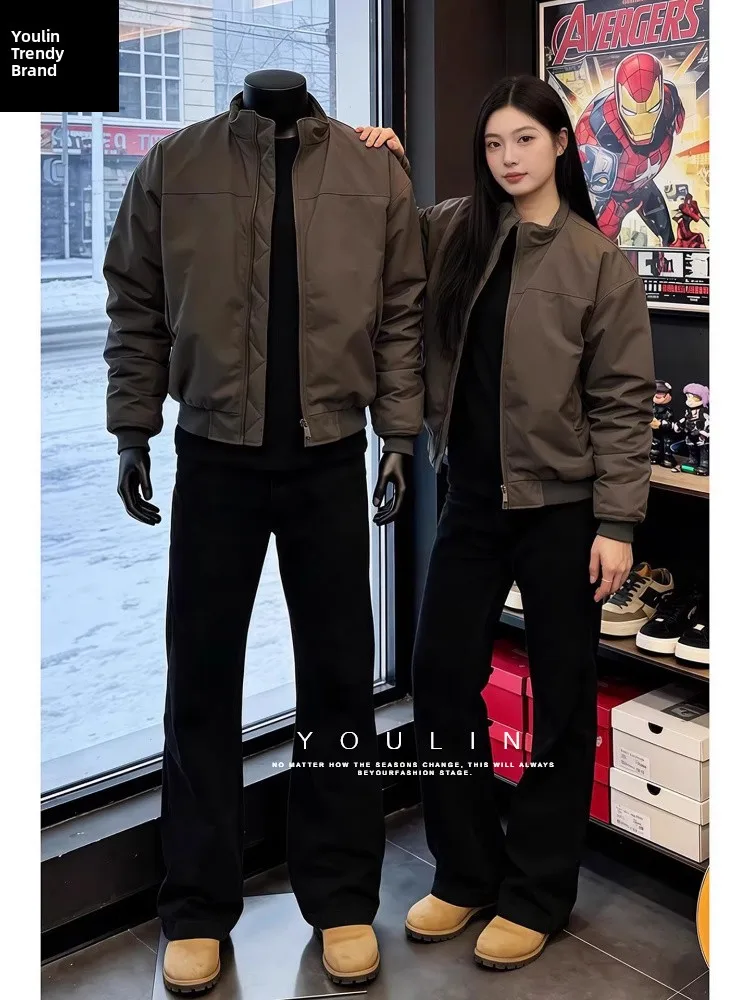 

Wolf Grey Waterproof Bomber Jacket Men's Spring Short Flight Coat American Style Hard Man Shoulder Outerwear Casual Cotton