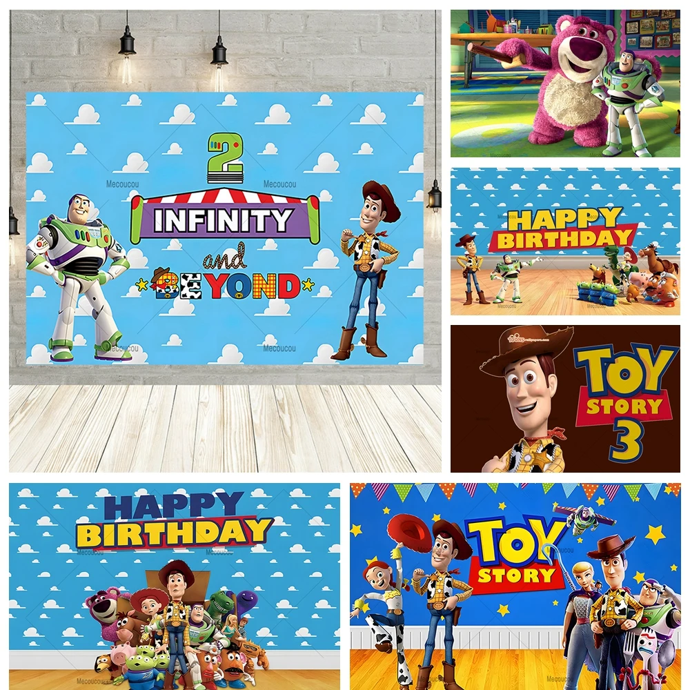 Disney Toy Story Woody Cute Cartoon Kids Gift Birthday Party Banner Backdrop Custom Child Room Photography Poster Decor Backdrop