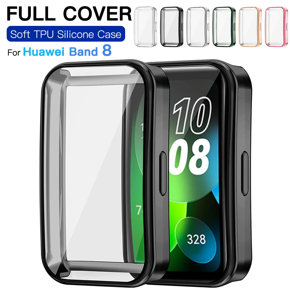 

TPU Soft Protective Cover For Huawei band 8 Case Full Screen Protector Shell Bumper Plated Cases For Huawei band8 smart watch