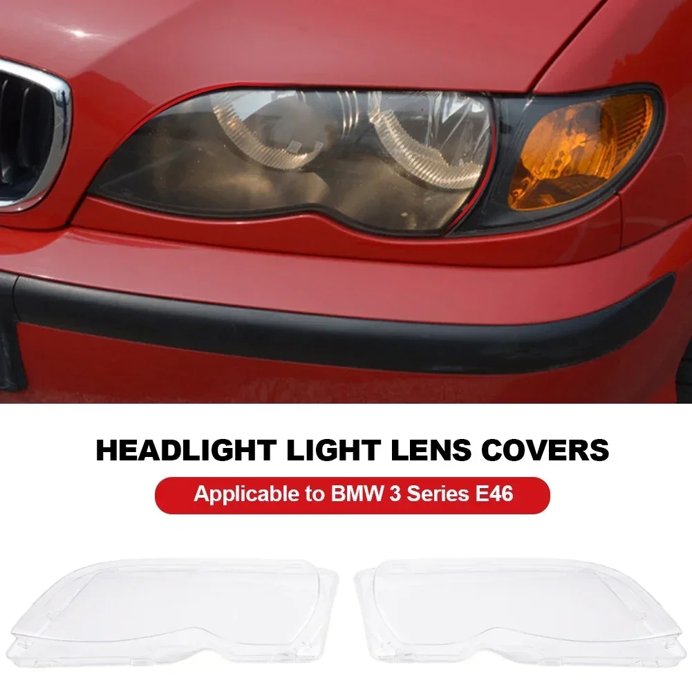 Car Headlight Cover For BMW 3 Series E46 318i 320i 325i 4 Doors Sedan 2002-2005 Lampshade Bright Shell Head Lamp Lens Covers