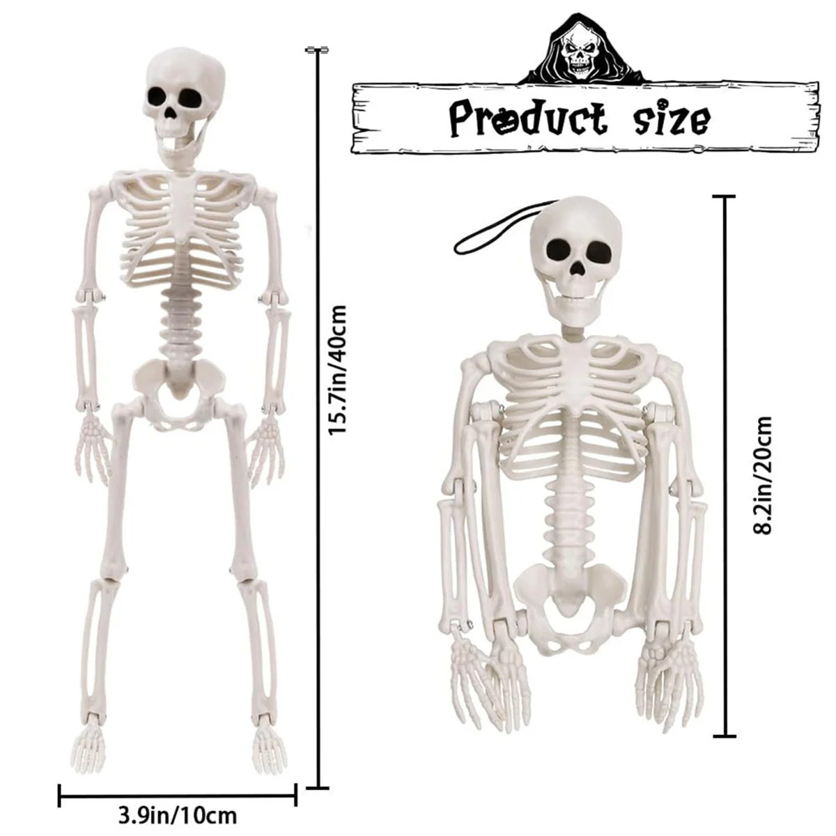 Halloween Esqueletos Decorações, Esqueleto Plástico Posable, Esqueleto De Corpo Inteiro Com Articulações Móveis