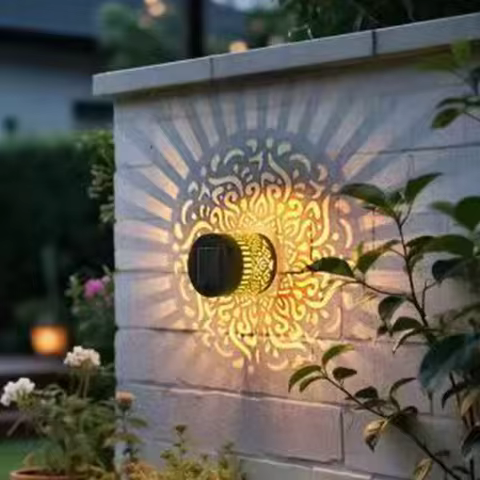 Solar Wall Fence Light Lamp Powered Garden Lights Patio Led Outdoor Decorative Yard For Steps Pathway Deck Step Metal Waterproof