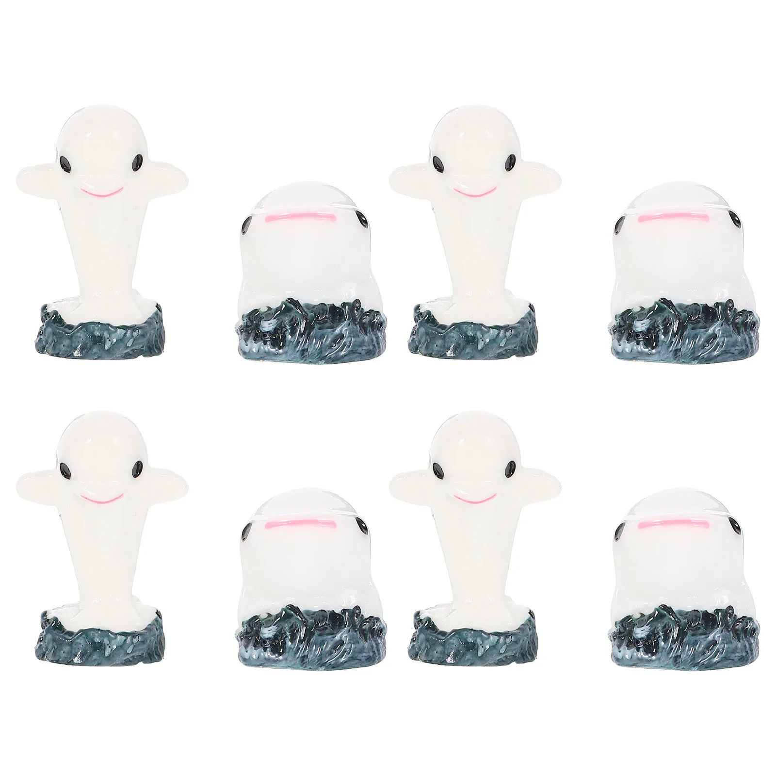 

8pcs Ocean Animal Figurines Resin Mini Dolphin Ornaments For Fish Tank Garden Decor Micro Landscape Household Yard Adornment