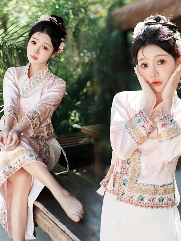 

New Heavy-Work Patchwork Traditional Dai Ethnicity Clothing Slimming Photographic Costume for Women Autumn Season from China