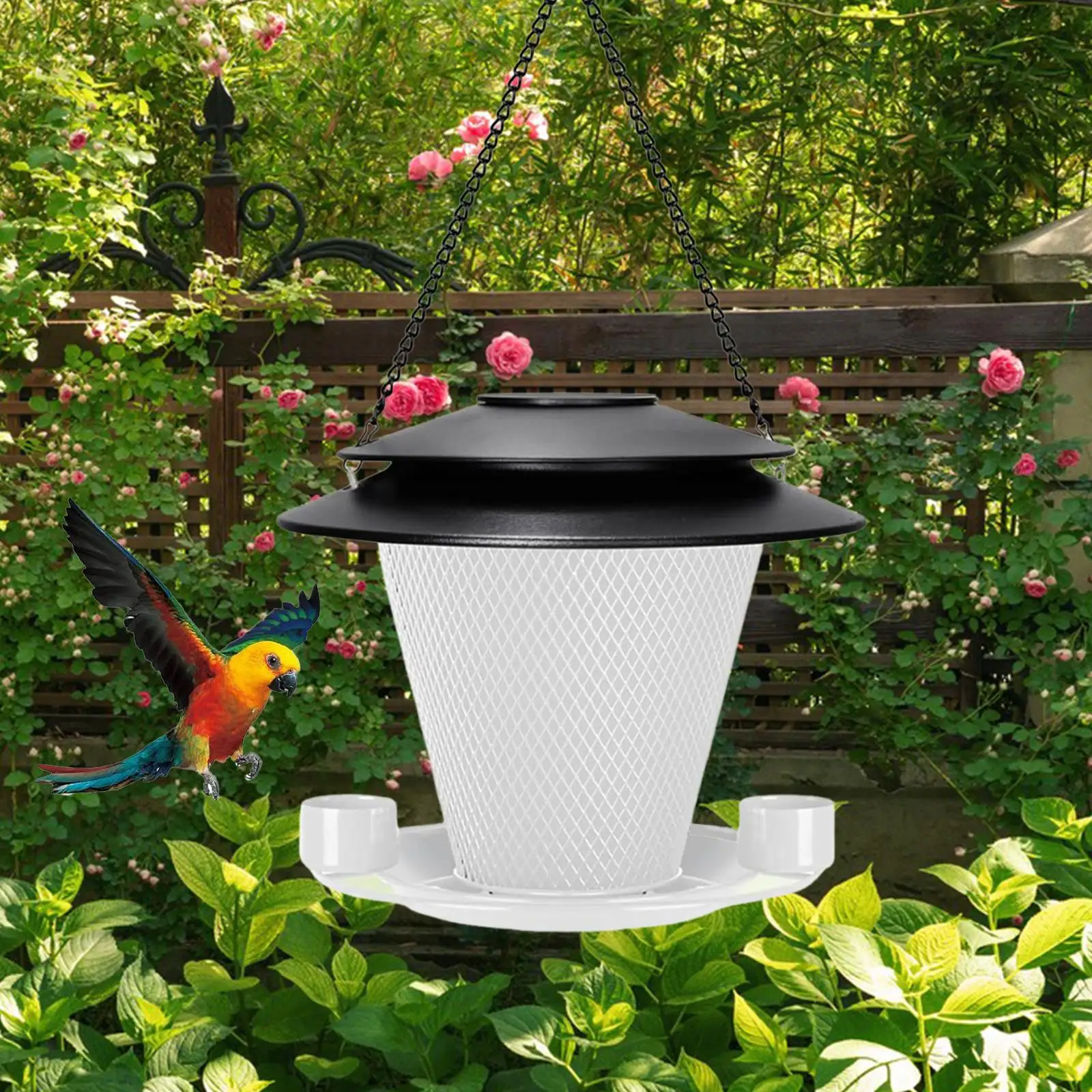 

Outside Hanging Solar Bird Feeder Wild Birdfeeder for Yard Garden Outside