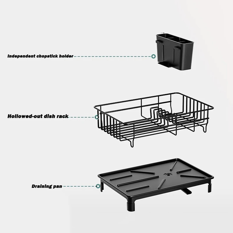 

1pc Kitchen Dish Rack Detachable Single Layer Bowls Draining Rack Kitchen Desktop Tableware Cup Storage Rack Kitchen Organizer