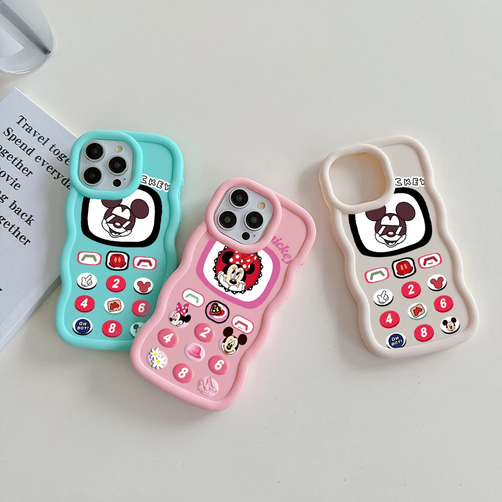 Cute couple Mickey Minnie Phone Case For OPPO Reno 2 4 5 6 7 7Z 8 8T 11 Z Pro 4G 5G Candy Color Soft TPU Back Cover