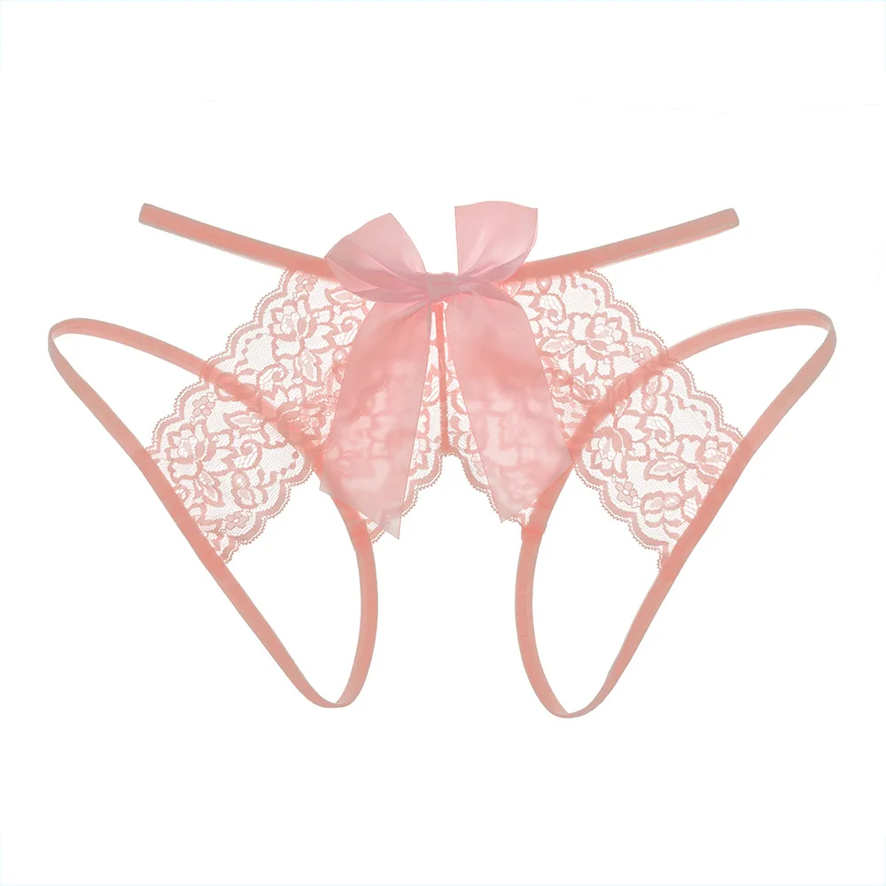 M-XXL Plus Size Ladies Sexy Underwear Panties Open Crotch Thong Can Be Inserted Free Take Off Briefs Transparent for Sex