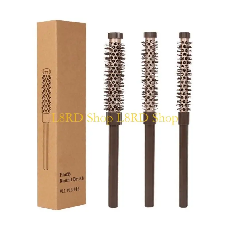 

L8RD 3pcs Fashioon Hair Comb Round Brush Set for Professional Hair Styling Home Use
