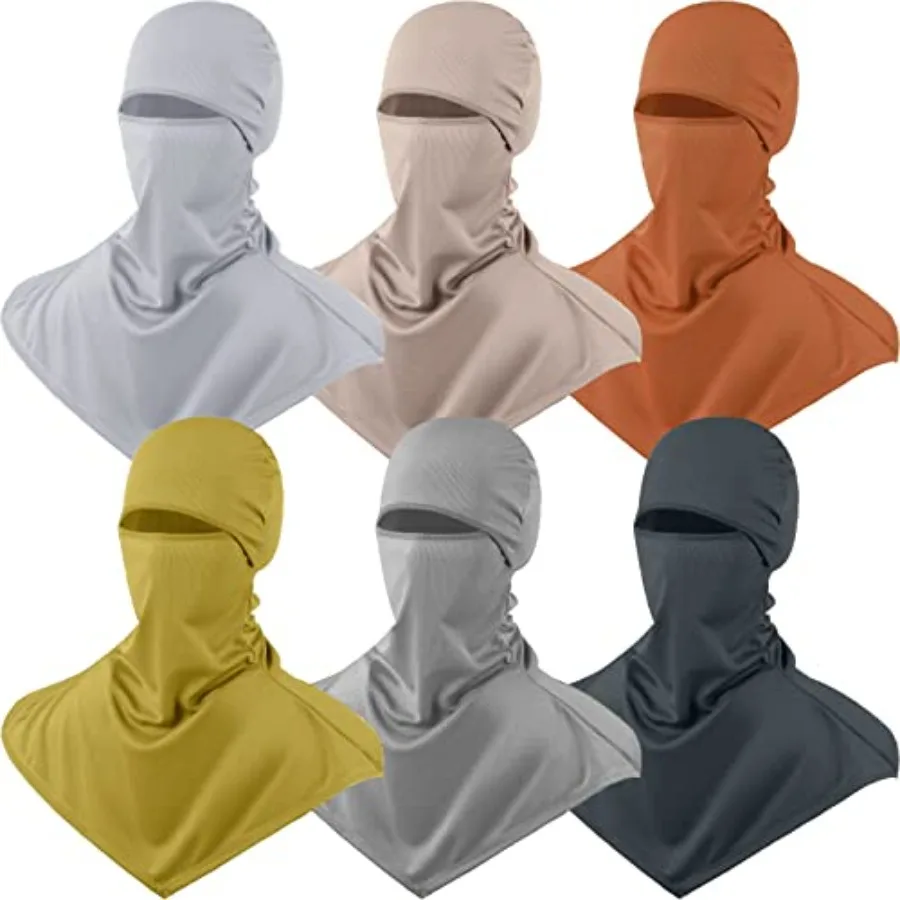 

6 Pieces Balaclava Face Cover Breathable Long Neck Covers Summer Neck Protector for Men Sun Protection