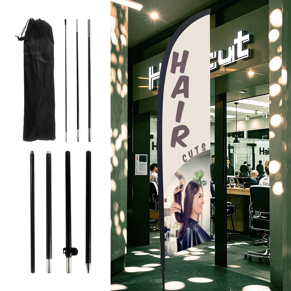 

Haircut Shop Feather Flag With Flagpole Outdoor Banner Decoration Advertising Sign For Shop And Studio