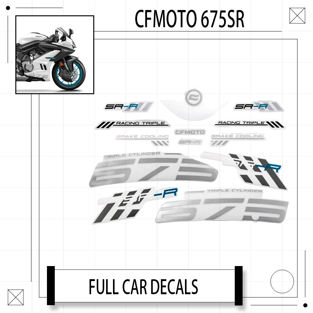 

Для мотоцикла CFMOTO 675SR-R 675SR675 SR 675SRR оригинальный звездный свет белый корпус автомобиля пластиковая пластина полная наклейка на автомобиль наклейка пленка