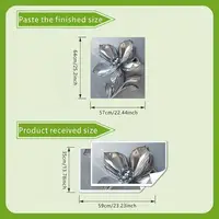 【S】Silvery Floral Rhinestone Decal Kitchen Fridge Dishwasher Sticker Self-Adhesive Removable Wall Decals Home Decor 6
