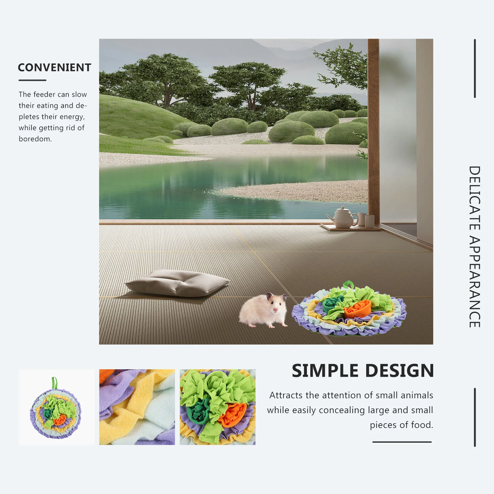 

Pet Foraging For Rabbits Bunny Interactive Feeding Pad Comfortable Snuffle Mat Wear-Resistant Dog Slow Eating Rabbit